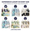 Terra Pure Green Tea Amenity & Accessory Kit | 1 oz Travel Size Shampoo, Conditioner, Lotion, Body Wash, 2 Soap Bars, Shave & Dental Sets, Make-Up Remover Wipes, & Vanity Kit | 1 set per case