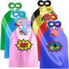 ADJOY Superhero Capes and Masks for Kids Birthday Party 7 Sets - DIY Dress Up Costumes - Bluk Pack (Mixed Color)