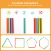 AISHUN Abacus Toys for Kids, Math Toy with Number Cards 1-100 Counting Sticks,Ruler,Alphabets,Colorful Educational Learning Toys for Homeschool Supplies,Counting Skills, for 3+ Years Old
