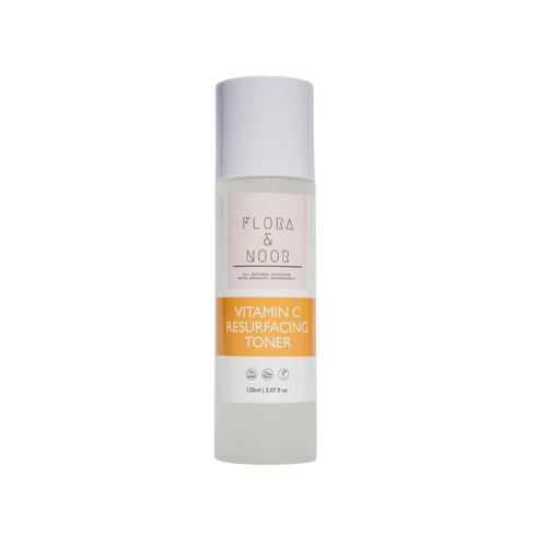 Flora & Noor Vitamin C Resurfacing Facial Toner Pore Minimizer and Anti-Aging with Hyaluronic and Glycolic Acid - (Vitamin C Resurfacing Facial Toner)