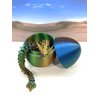 3D Printed Dragon with Dragon Egg, Articulated Orange Blue Green Wolf Dragon, Fidget Autism ADHD Toy, Executive Desk Toy Gift Ideas - D059-OBG