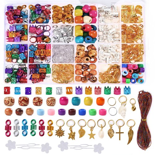 Leeven 417PCS Dreadlock Accessories Hair Braid Accessories with Braid Rings Hair Hoops Hair Clips...