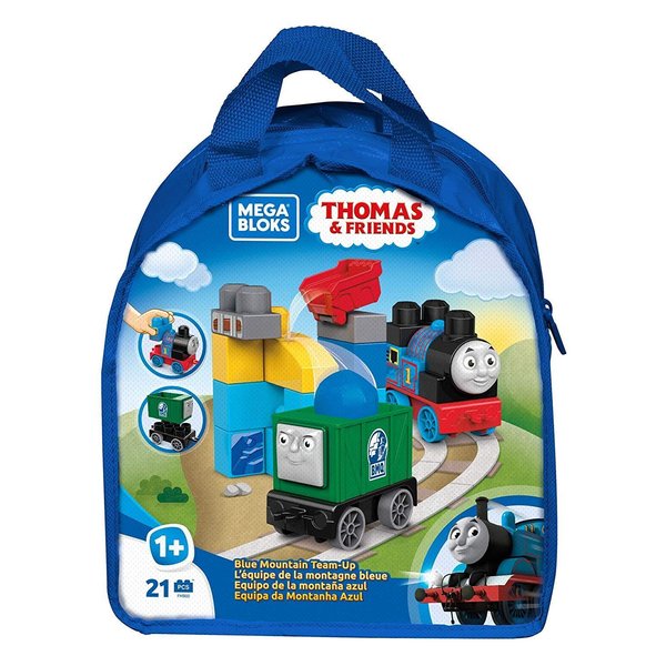 Mega Bloks Thomas & Friends Blue Mountain Team-Up with Big Building Blocks, Building Toys for Toddlers (21 Pieces)