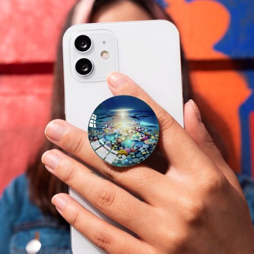 Ksadiye Phone Grip with Expanding Kickstand,Cell Phone Collapsible Stand Color Stone Design for Smartphones