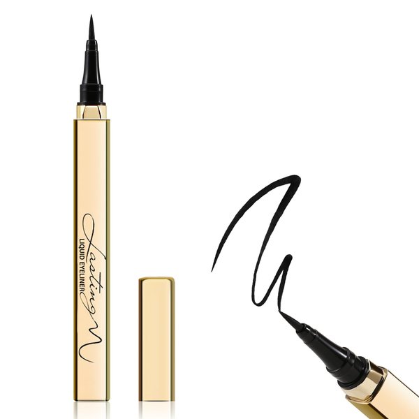 Boobeen Liquid Eyeliner, Waterproof Eyeliner Pen with Felt Tip, Liquid Ink Eye Liner Pen to Create Bold Eye Looks, Smooth Application, Black