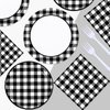 96 Pcs Black and White Gingham Party Supplies 350 GSM Disposable Black and White Buffalo Checked Paper Plates and Napkins Tableware Set for BBQ Picnic Race Car Birthday Party Decorations Serves 24