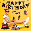 34 Pcs Skateboard Party Decorations Skateboard Birthday Banner Skateboard Birthday Party Supplies Skateboard Table Centerpieces Skateboard Cupcake Topper for Skater Boys and Girls Party Birthday Decor
