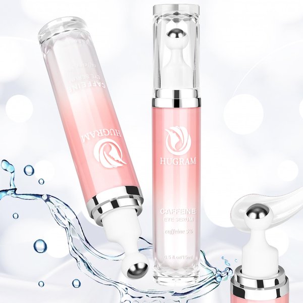 5% Caffeine Eye Serum, Eye Cream with 360°Massage Ball for Dark Circles and Puffiness, Fine Lines and Under Eye Bags, 0.5 fl.oz Under Eye Roller Cream, Efficient in Fine Lines and Under Eye Bags