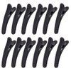 12 Pcs Matt Black Styling Hair Clips Plastic Alligator Hair Clips Professional Hair Clamp for Salon Hair Styling Sectioning (Small)