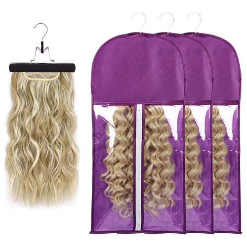Wig Storage Hair Extension Holder Wig Bags Storage with Hanger Hair Extension Storage Wig Storage...