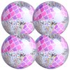 4Pcs Mermaid Beach Ball 16" Glitter Beach Balls Inflatable Confetti Sports Beach Balls Floatable Sequin Beachballs Giant Clear Beach Ball Jumbo Mermaid Pool Toys Summer Water Fun Swimming Party