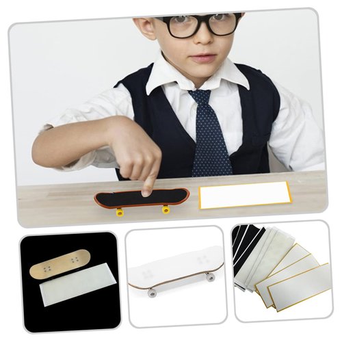 Toddmomy 10Pcs Fingerboard Foam Grip Tape, 10pcs Finger Skateboard Stickers Fingerboard Grip Tape White Finger Skateboard Grip Tape