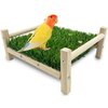 FlidRunest Bird Foraging Bed, Parrot Hammock Bed, Parrot Grass Perch Bed, Bird Perch Conure Platform Grass Forage Toy for Parakeet, Parrot, Cockatiel, Lovebird, Budgie