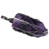 Nupuyai Handmade Tree of Life Hexagonal Crystal Point Amethyst Stone Pendant Necklace for Women Men