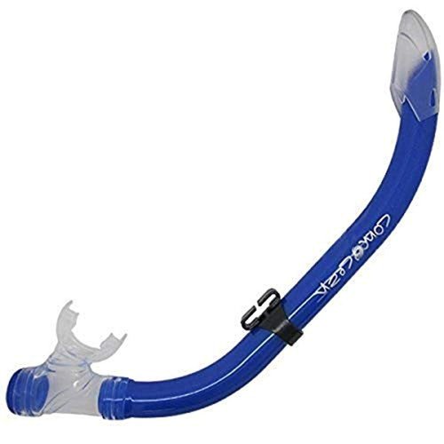 Scuba Choice Comocean Youth Kids Purged Snorkeling Snorkel with Clear Splash Guard, Blue