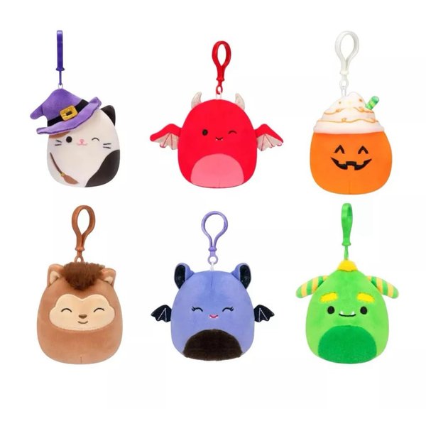 Squishmallows Halloween Squad Mini 3.5" Set of 6 Clip On Keychain Mini Plush Dolls