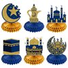 Ramadan Mubarak Honeycomb Centerpiece Decoration Table Toppers Eid Mubarak Holiday Party Honeycomb Desk Toppers Party Supplies Ramadan Kareem Honeycomb Table Centerpieces Party Favors - 6 Counts