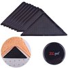 ZC GEL Carpet Stickers (8 Pcs), Anti Slip Rug Holder Reusable Washable Rug Stickers for Area Rugs, Dual Sided Adhesive Rug Stopper Keep Corners Flat (Black)