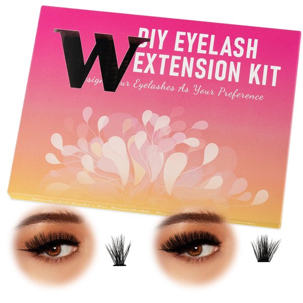 Lash Extension Kit 300Pcs 7090D DIY Individual Lashes Clusters Kit Lash Remover Lash Bond And Seal For Eyelashes Extensions Lash Applicator Tool For False Eyelash Cluster Kit At Home(D-Mix10-18mm,16)