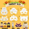 Fjoron 36 PCS Color Your Own Halloween Mask Craft Kit DIY Blank Paper Halloween Masks Halloween Party Crafts Halloween Cosplay Dress Up Home Activity Coloring Game