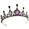 Crystal Bridal Crown Baroque Crystal Tiara for Women Rhinestone Crown Wedding Bridal Headband For Halloween Party Purple Black Baroque Queen Crown