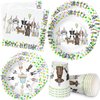 Xigejob Dog Birthday Party Supplies Tableware - Puppy Dog Party Decorations, Plates, Cups, Napkins, Dog Theme Baby Shower Dinnerware | Serve 24