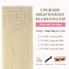 GOO GOO Clip in Hair Extensions Real Human Hair, 16inch 130g 7Pcs, 60A Platinum Blonde, Remy Human Hair Extensions Clip ins for Women, Natural Human Hair