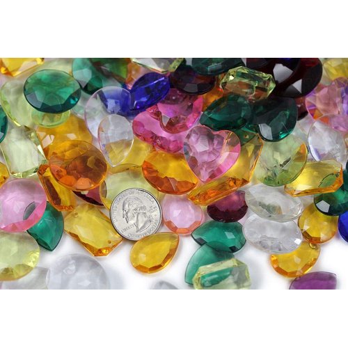 Allstarco Over 150 PCS Assorted Pirate Treasure Gems 1LBS for Party & Games, Table Scatter, Vase Fillers, Wedding Decor Gemstones Favors