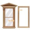 iLAND Dollhouse Accessories on 1/12 Scale, Wooden Dollhouse Window w/Molding in Baroque Style