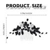 Foyte Crystal Wedding Hair Comb Leaf Rhinestone Headpiece Black Bride Hair Pieces Bridesmaid Side Hair Combs for Women and Brides (big)