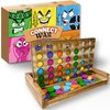 Connect War - 4 in a Row Table Top Game for 2-6 Players, Handcrafted Wooden Games for Family and Group Play, Four in a Row Wood Game