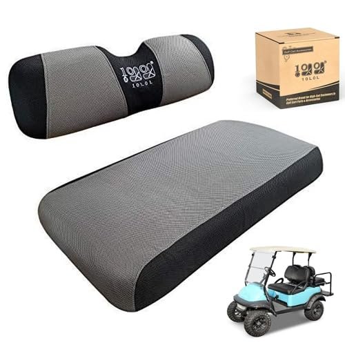 10L0L Golf Cart Seat Cover Washable Mesh Bench Seat Cover Fits EZGO TXT RXV Club Car DS (Gray+Black)