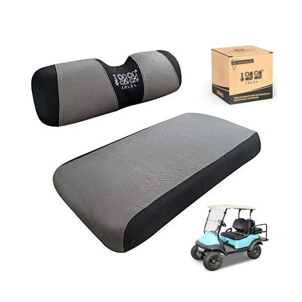 10L0L Golf Cart Seat Cover Washable Mesh Bench Seat Cover Fits EZGO TXT RXV Club Car DS (Gray+Black)