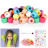 Vodolo Silicone Hair Beads for Kids Girls Braids,50 PCS Soft Colorful Silicone Hair Beads,Pony beads Bulk Hair Accessories for Braids,Small