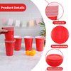 SUNYIWJIE Cup Pong Game Set 22 Pcs 16 Oz Plastic Party Cups with 4 Pcs Ping Pong Balls for Christmas New Year Gift (Red)