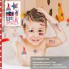 Fourth of July Tattoos, 20 sheets American Flag Temporary Tattoos, USA face tattoos, Red White Blue tattoos stickers, 4th of July, Independence Day, Memorial Day, Patriotic Theme Party Supplies