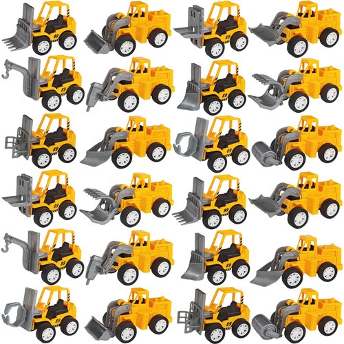 OJYUDD 24 Pcs Mini Construction Vehicles,Pull Back Engineering Vehicles,Play Figure Vehicles Toys...