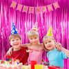 YUKL Hot Pink Curtains Fringe Backdrop Hot Pink Streamers Party Decorations 2Pack 3.3*8.2FT Hot Pink Birthday Decorations Tinsel Backdrop Curtains Party Decorations for Womens Girls Party Decorations