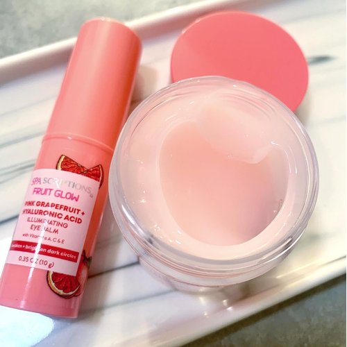 SpaScriptions Fruit Glow- Pink Grapefruit + Hyaluronic Acid Illuminating Eye Balm With Vitamins A, C & E 0.35 Oz