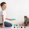 Cat Toy Gun Launcher, 30 Pcs Sparkle Pom Pom Balls for Cat and Cat Ball Launcher, Cat Fetch Toy Gun Shooter, cat Toys for Indoor Cats, Interactive Glitter Pom Pom Balls for Kitty Gifts