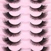 Fox Eye Lashes Wispy Eyelashes Natural Look Clear Band Lashes Fluffy Faux Mink Lashes Strip Natural False Lashes Pack by GVEFETIEE 8 Pairs