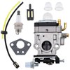 FitBest WYK-74 Carburetor with Fuel Line Kit Spark Plug for Husqvarna 145BT Kawasaki TE45DX Walbro WYK-74 WYK-74-1 Backpack Leaf Blower