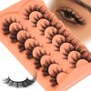 False Eyelashes Wispy Lashes Natural Look Fake Eyelashes Cat Eye Lashes Mink Fluffy Strip False Lashes Fox Eye Lashes Pack 7 Pairs ALICROWN