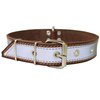 Genuine Leather Reflective Dog Collar 25" Long 1.5" Wide Brown Fits 17"-22" Neck
