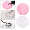 100 PCS Disposable Plastic Glue Pallet Pad for Eyelash Extensions Purple Flower Shaped Lashes Gasket Adhesive Pigment Holder Base for Nail Art or Tattoo Ink