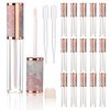 COSIDEA 15pcs Round Empty 5ml 0.17oz lip gloss tubes with wand and fish scale leather cap Lipgloss tube containers for lip oil packing