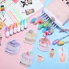 Sabary 228 Pcs Kawaii Stationary Set Include Telescopic Boba Pencil Pouch Case Bag Gel Ink Pen Sticky Note Bubble Tea Sticker Pill Highlighter Stationary Cute School Supplies for Christmas(Vivid)