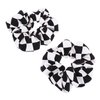 2 Pcs Black and White Checkered Hair Rope Hair Headbands Hair Ties Women Scrunchies Chessboard Pattern Hair Ribbons Scrunchies Ponytail Scrunchies Ponytail Holders Pu