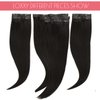 Loxxy Human Hair Clip in Extensions Thin PU Weft Natural Black Invisible Seamless Clip in Hair Extensions Real Human Hair Natural Straight Thick Remy Invisi Edge 130g 7Pcs 18Inch