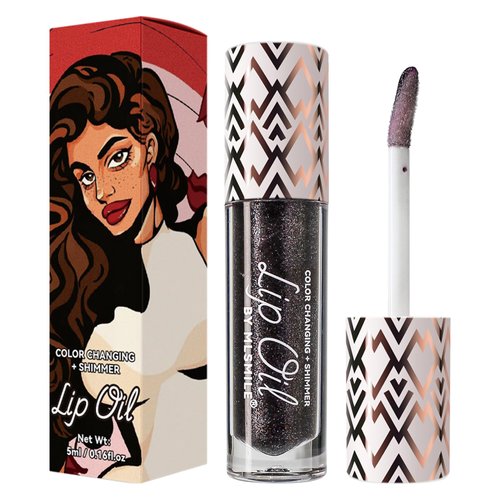Qawnfy Boss Up Color Changing Lip Oil, Shimmering Temperature Color Changing Lip Gloss Tinted Lip Stain, Long Lasting Nourishing Moisturizing Lip Glow Oil for Lip Care (06#)
